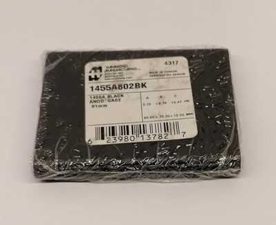 Hammond 1455A802BK Alu-Profilgehäuse 80x70x12 schwarz eloxiert