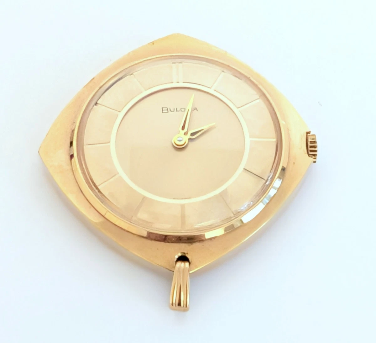 Vintage Bulova Pendant Watch Swiss N4 17 Jewels, W.Germany 3388 Base Metal Vintage Bulova 1977 Gold Plated 17 Jewels Mechanical Hand  main image 3
