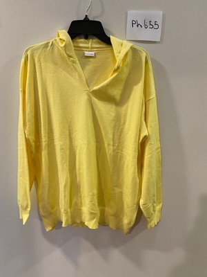 LASCANA gelber leichter Pullover mit Kapuze Übergröße UK 18/20 (ph655)