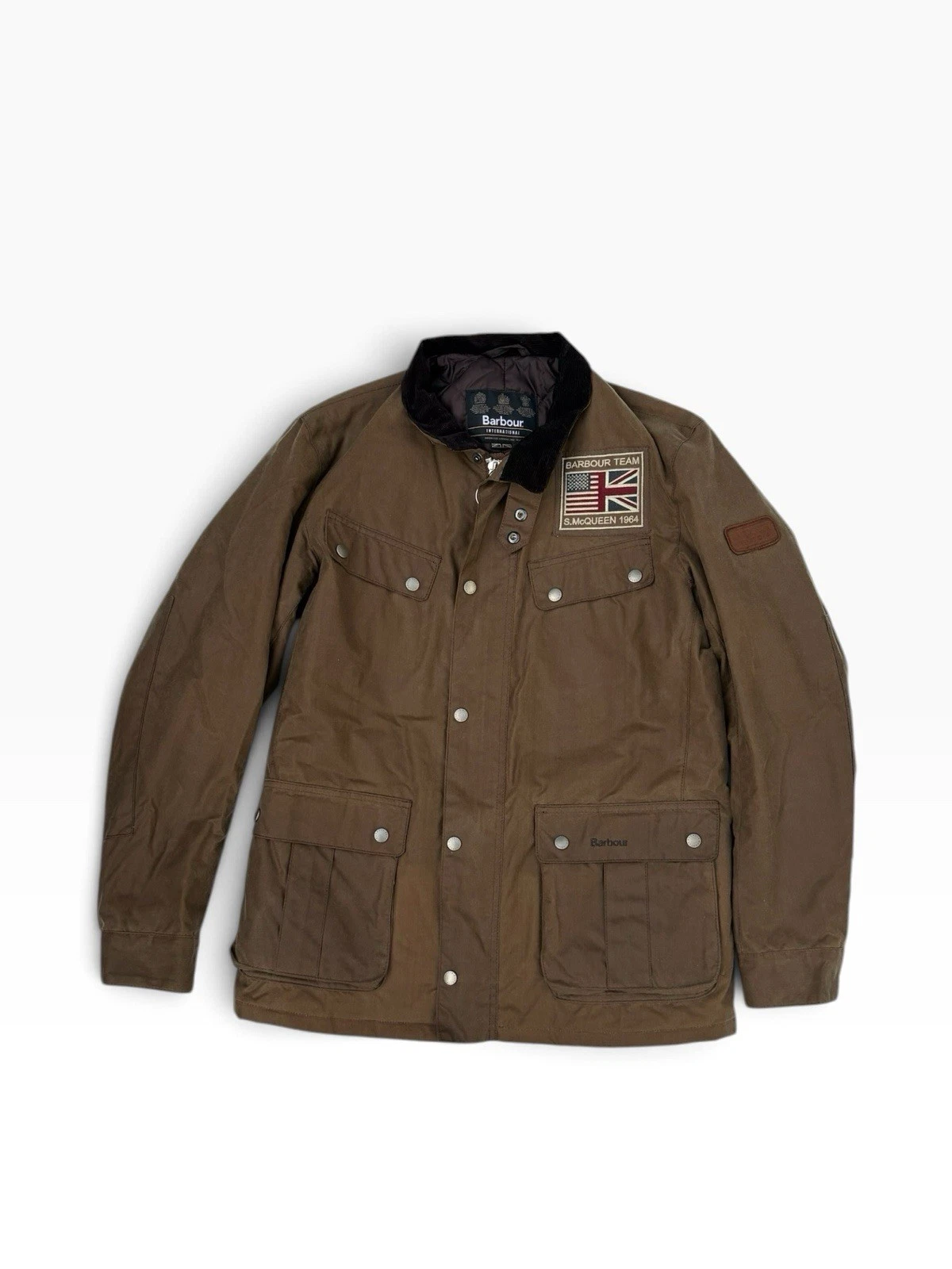 Barbour Men's Waxed Jacket Brown Quilted Lining Steve McQueen Medium M - product detail image 1