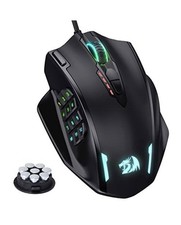 Redragon M908 Impact RGB LED MMO Gaming Mouse with 12 Side Buttons, Optical Wire