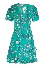 Ann Taylor Loft Dress Size 2 NWT Green V Neck Floral Long