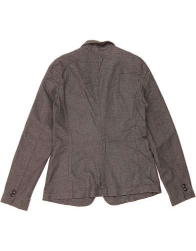 MASSIMO DUTTI Womens 1 Button Blazer Jacket EU 42 Large Grey Polyester AL19 - Picture 2 of 4