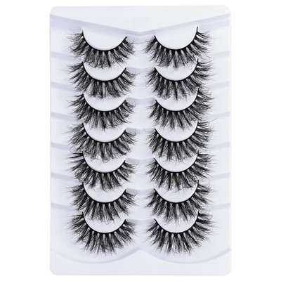 False Lashes Fake Eyelashes Cat Eye Lashes Faux Mink Lashes Natural Look 8D Fluf