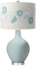 Color Plus Ovo 28 1/2" High Rose Bouquet Rain Blue Table Lamp