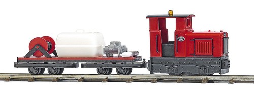 Busch H0f 12119 - Feldbahn-Löschzug, Gmeinder 15/18 mit Löschwagen - Neu | Condition: Neu