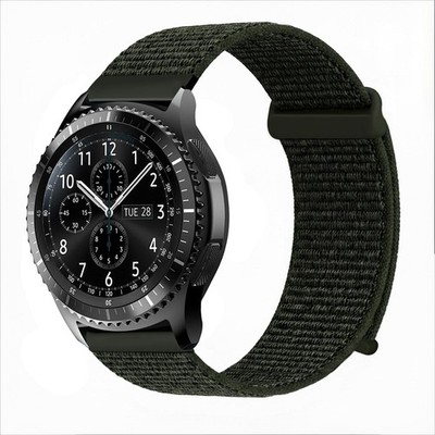 Smartwatch Armband für Samsung Gear S3 Frontier 46mm Nylon Textil Klett Grün
