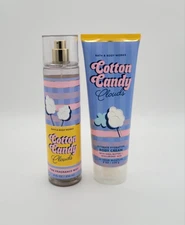 Bath & Body Works Cotton Candy Clouds Fragrance Body Mist & Body Cream Set of 2