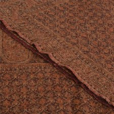 Sanskriti Vintage Long Brown 100 Pure Woolen Shawl Woven Scarf Throw Stole