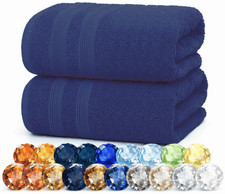 Image of 2X Extra Large Super Jumbo Bath Sheets 100x200 cm Egyptian Cotton XXL Big Sheets