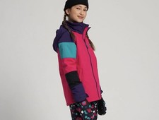 Girls Burton Hart Hooded Ski Jacket Size Large Punchy Pink  Parachute Purple