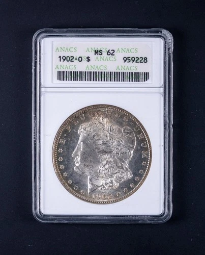 1902-O $1 Morgan Silver Dollar ANACS MS62 Old Soapbox Holder DCB228