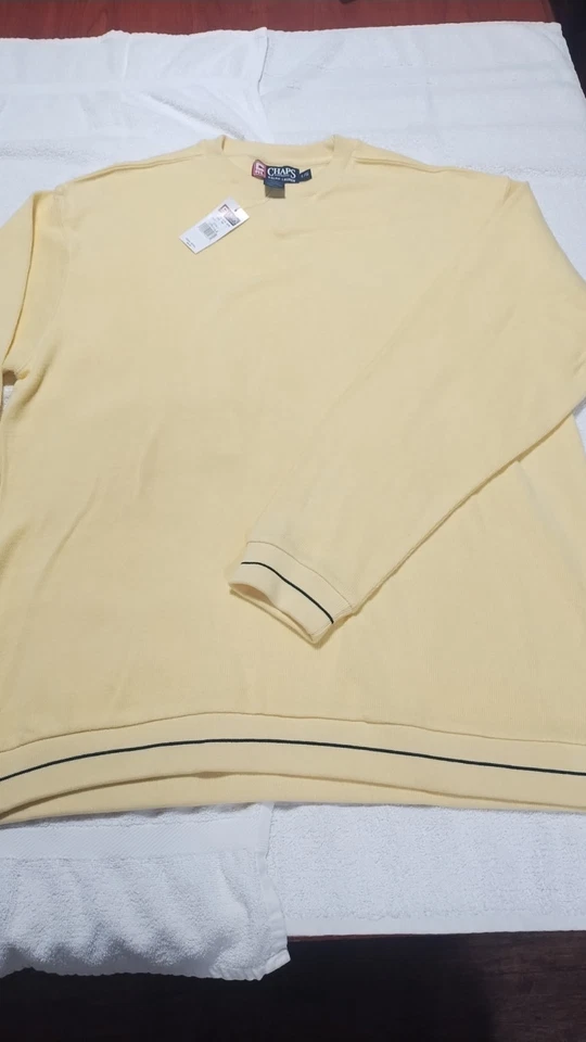 Moletom Chaps Ralph Lauren Masculino Tamanho Grande Amarelo 100% Algodão - Imagem 4 de 4