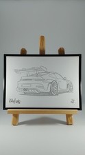 Auto Zeichnung Bild Wandbild Porsche 911 GT3 RS