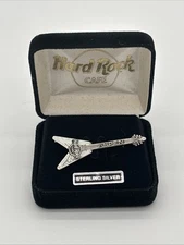 Hard Rock Cafe Aspen Sterling Silver Flying V Guitar Pin | Limited Edition