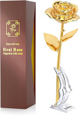 Gold Dipped Rose Real 24K Gold Rose, Hand Dipped One of a Kind Golden Roses, Rom
