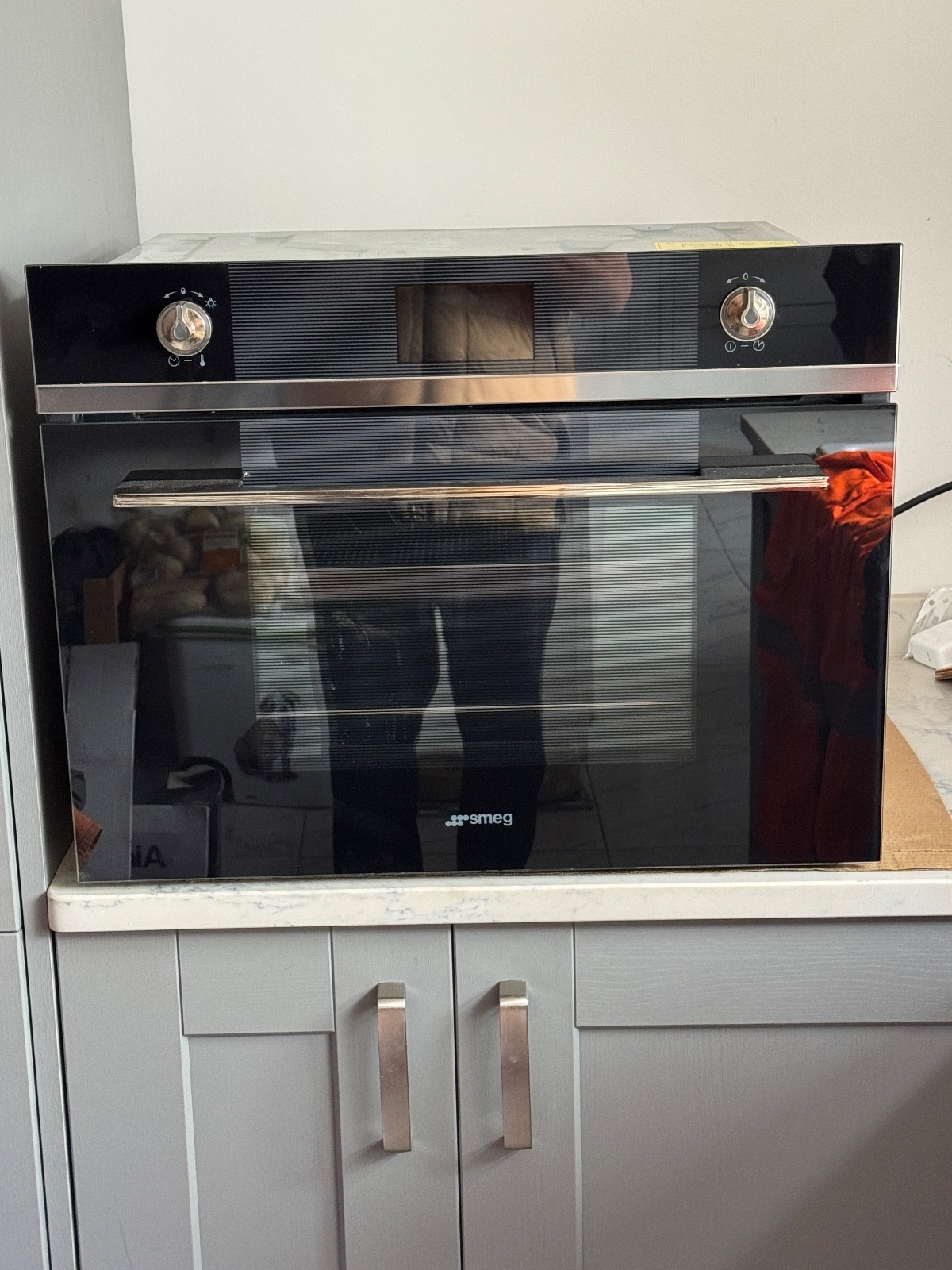 Smeg Steam Oven Black SF4102VCN Built-In Linea Compact Combi