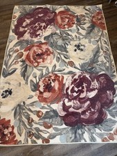 5x7 Ruggable Mat with Pad Floral Pattern Wash...