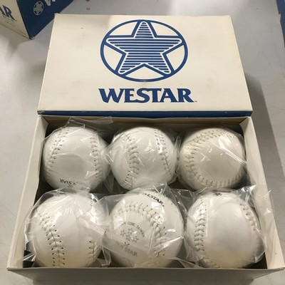 Lot of 18 Vintage Westar Softballs 12 White Leather Raised Seam Five Star ASA