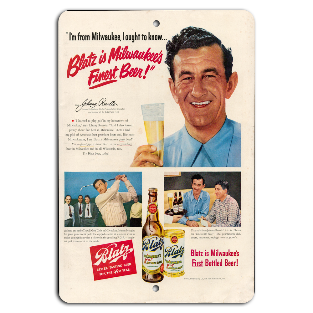 Vintage Blatz Beer Milwaukee Charm Sign for Retro Decor