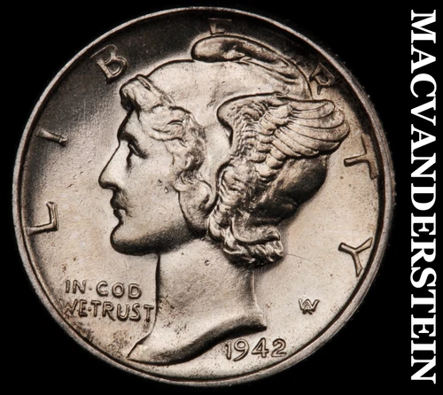 1942-S Mercury Dime- Super Choice Gem Brilliant Uncirculated++++ Luster #i2031