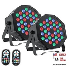 LED Par Lights DJ Stage Light Corded RGB 36 LED with Sound Activated 2 Packs