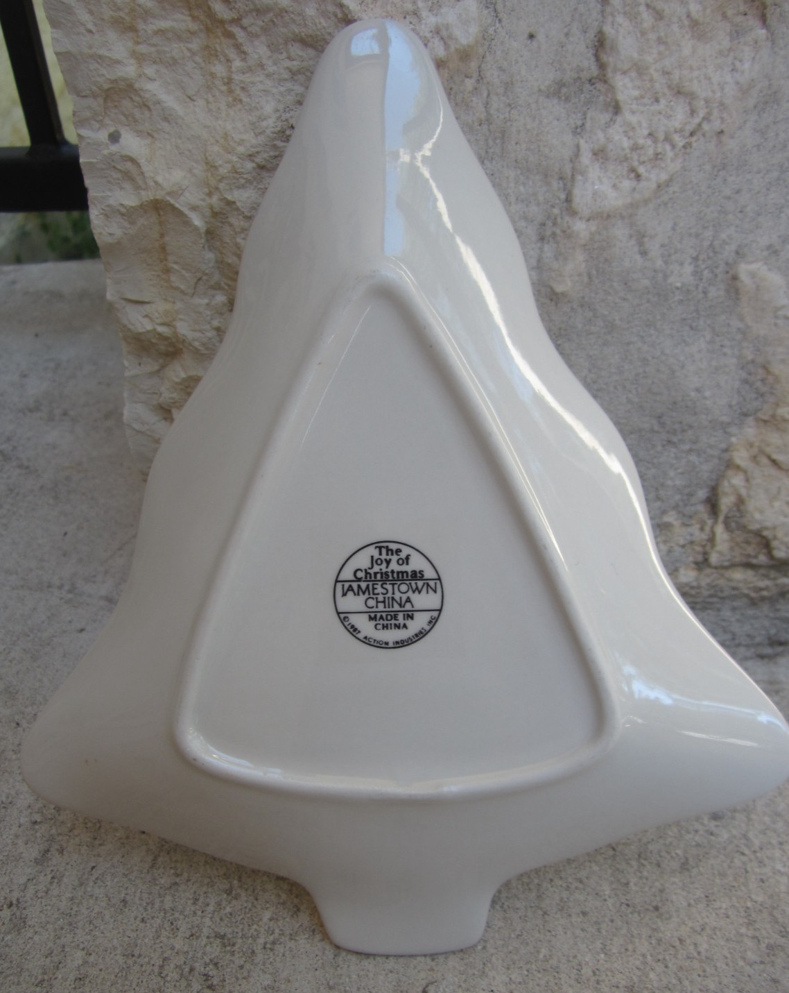 VTG 1987 Jamestown China The Joy Of Christmas Tree Shaped Dish Tray Bowl Trinket