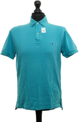 Tommy Hilfiger Herren Poloshirt Polohemd S türkisgrün Kurzarm Piqué Baumwolle - Bild 1 von 4