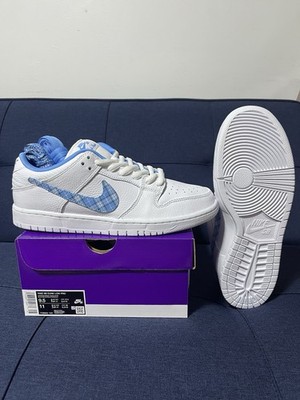 Nike Nicole Hause Dunk Pro SB Low White University Blue Plaid FZ8802-100 Sneaker
