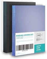 200 Pack Binding Covers and Backs Set, 8.5 x 11 Inches, 100 Clear PVC 8Mil ,...