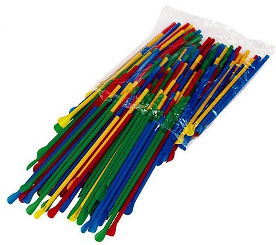 400 Spoon Straws Multi-Colored 8 Inch Great For Shaved Ice Snow Cone Slush Drink