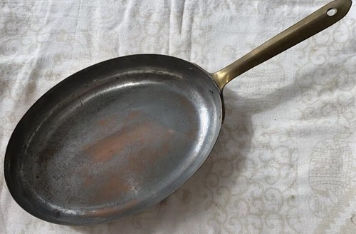 Vintage Copral Portugal ovale Kupfer Fisch Bratpfanne mit Messinggriff