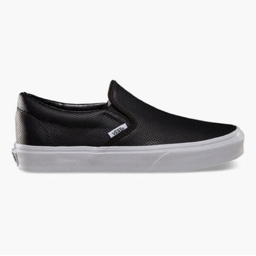 Vans Black Perforated Leather Classic 