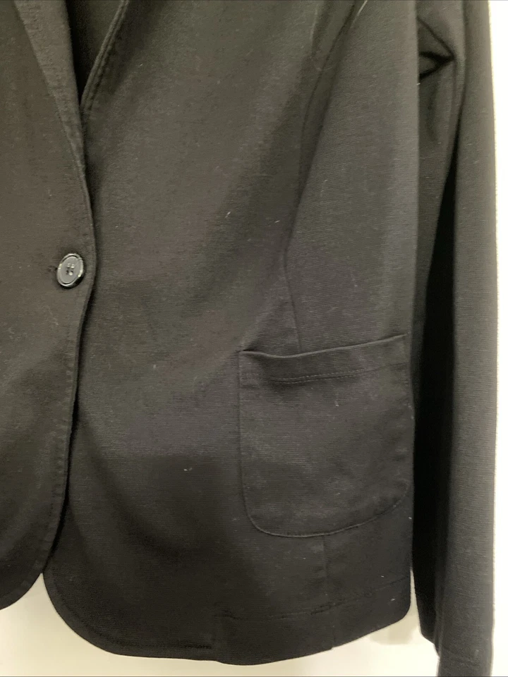 Chaqueta Blazer Pure Energy Negra Tejida Tipo Tela Mujer X Foto 2 de 4