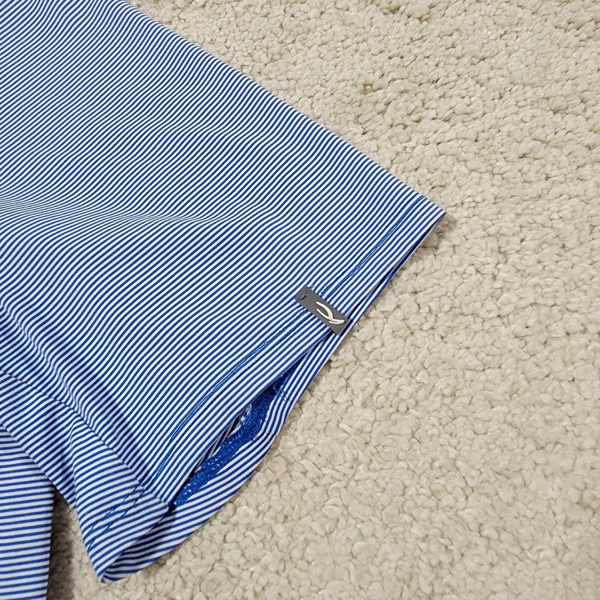 KJUS Shirt Adult 50 Blue Polo Soren Striped Short Sleeve Golf 
