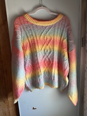 Forever 21 Rainbow Knit Sweater