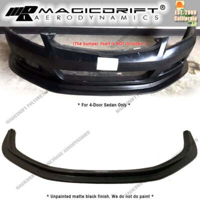 For 06 07 Honda Accord 4-Door Sedan MDA Style Front Bumper Splitter Lip JDM
