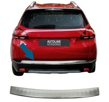 Passend Für Peugeot 2008 (2013-19): Chrom Hinten Stoßstange Kratzer Schutz Stahl