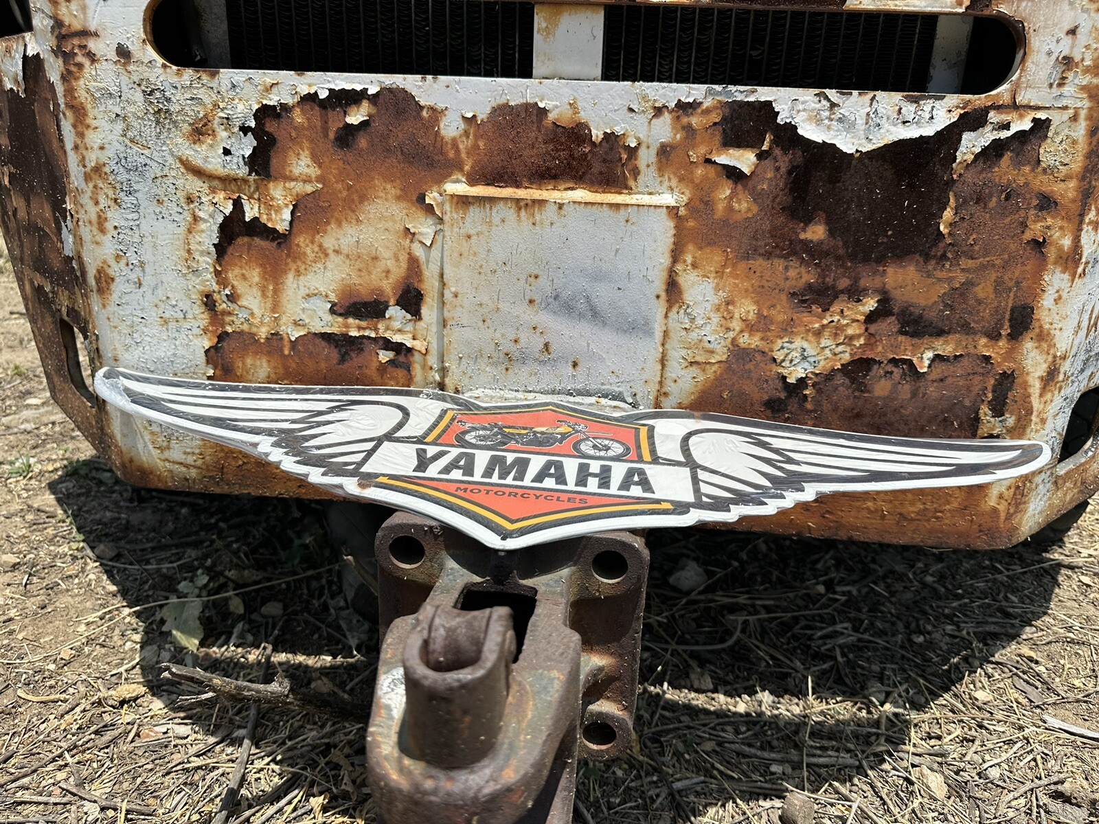 RARE! VINTAGE Rustic Style Yamaha Motorcycles 30" Metal Sign Embossed w/ Wings