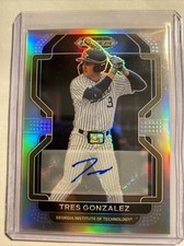 2022 Prizm Draft Picks Baseball Base Auto Silver #PDP140 Tres Gonzalez