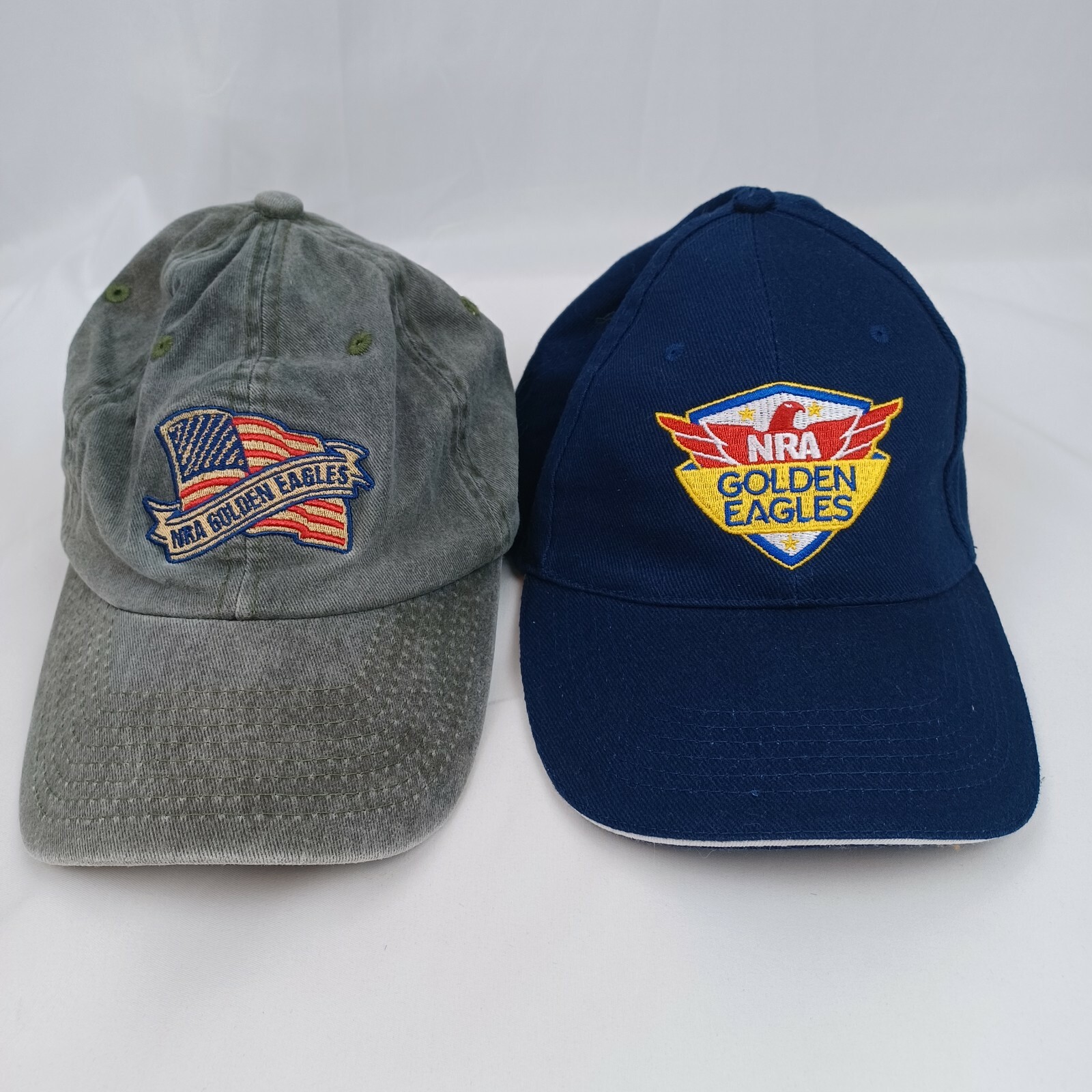 2 NRA Golden Eagles Hats National Rifle Association A… Gem
