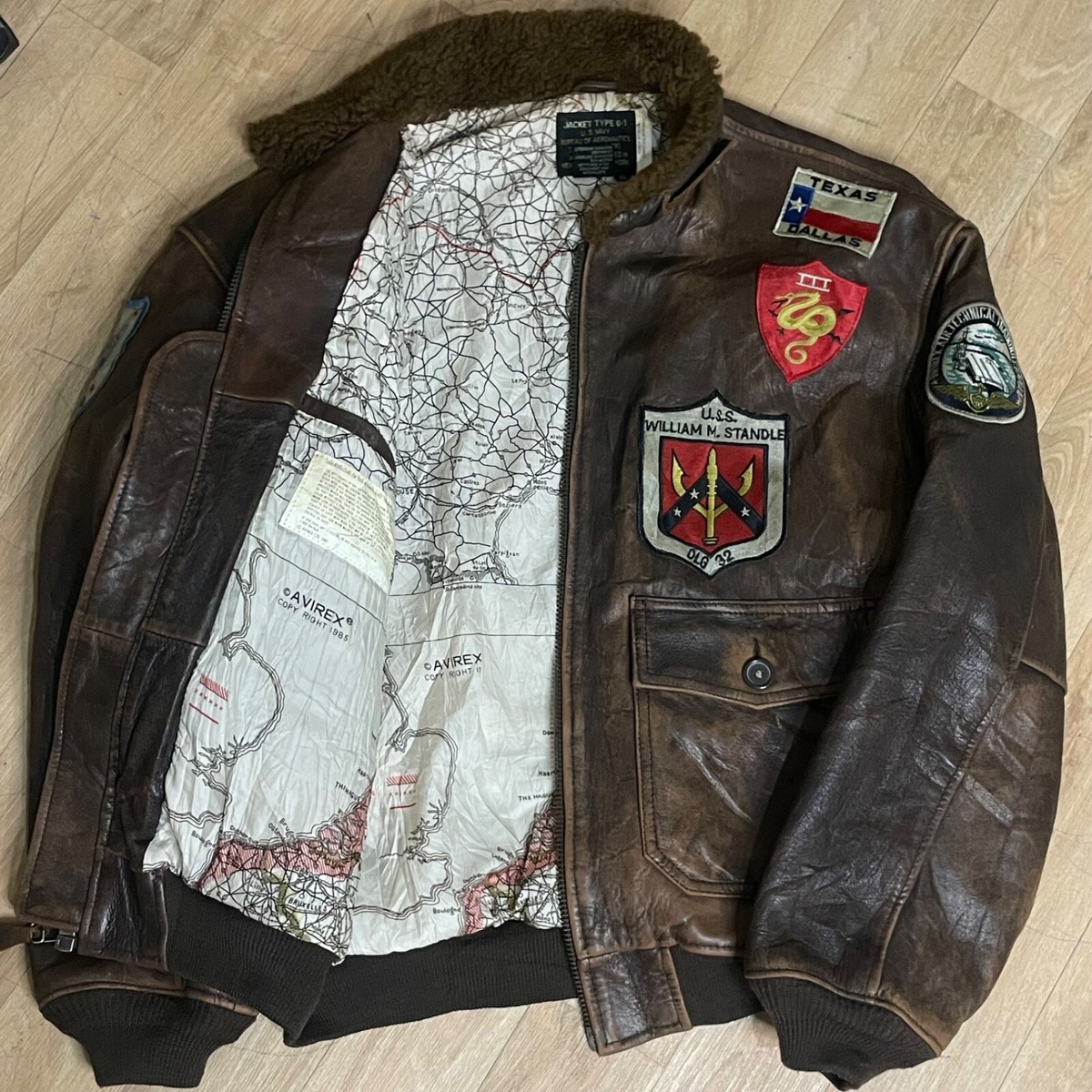 Avirex Bomber Jacket TOP GAN USA Type G-1 Flight Leather