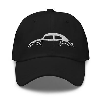 Vintage Old School VW Beetle Embroidered Adjustable Relaxed Fit Baseball Hat