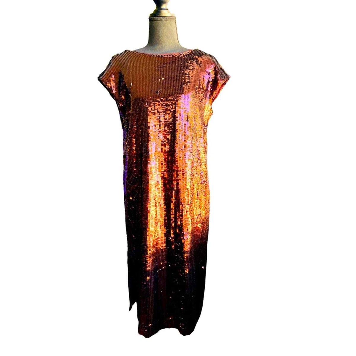 anthropologie orange sequin dress For Love & Lemons Tide Pool Sequin Mini Dress