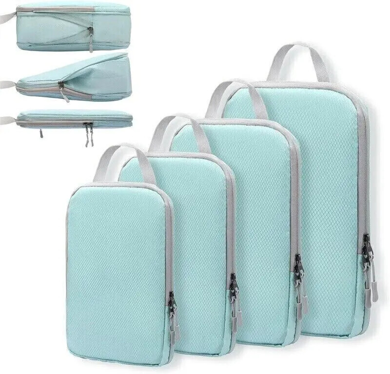 Compression Packing Cubes Bag Portable Suitcase Clothes Organizers Waterproof-image