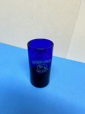 Southern Comfort  Take It Easy  - 3  Shot Glass -Cobalt Blue-