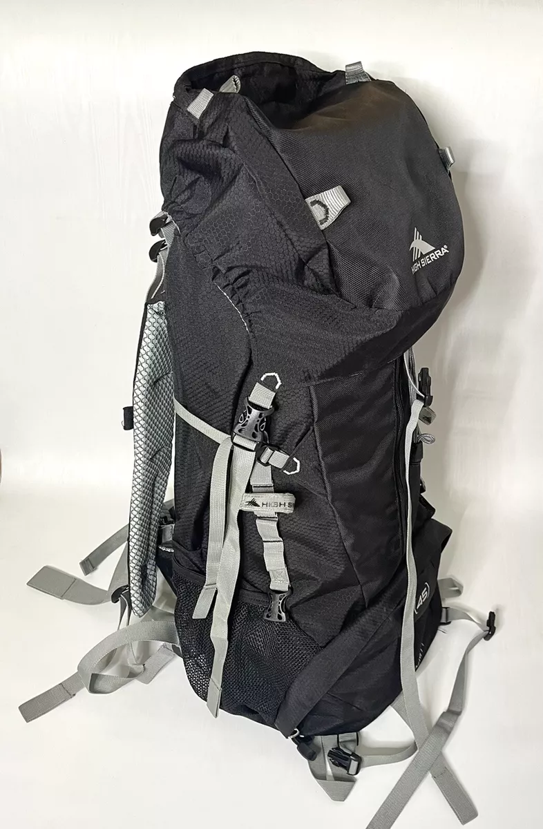 High Sierra Summit 45L Backpack Black Gray hiking camping New eBay