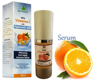 VITAMINA C 30% Reduce Manchas suero Antieda  30ml Blanquea Pentapeptidos CETOPIC