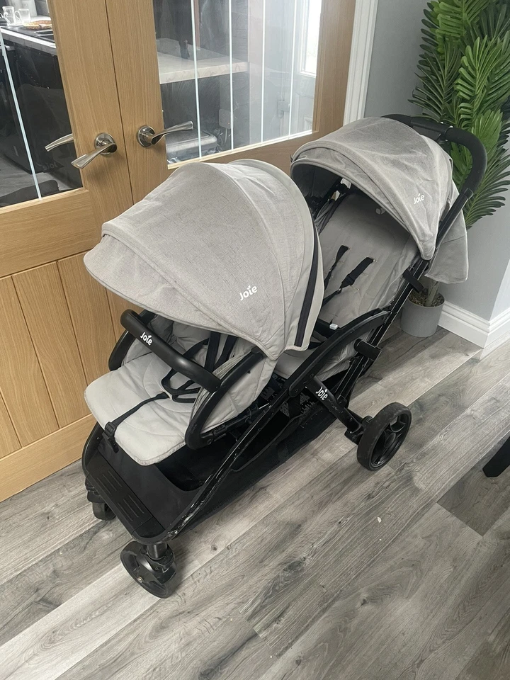Joie Evalite Duo Double Tandem Baby Stroller Buggy -Grey With Raincover - Image 4 of 4