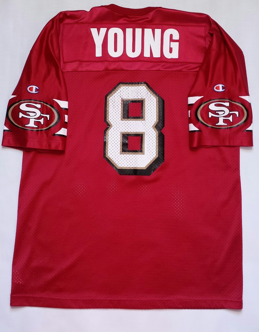 ユニフォーム Champion Steven Young 49ers NFL Jerseys Steve Young #8 San Francisco 49ers NFL Champion Jersey Men's